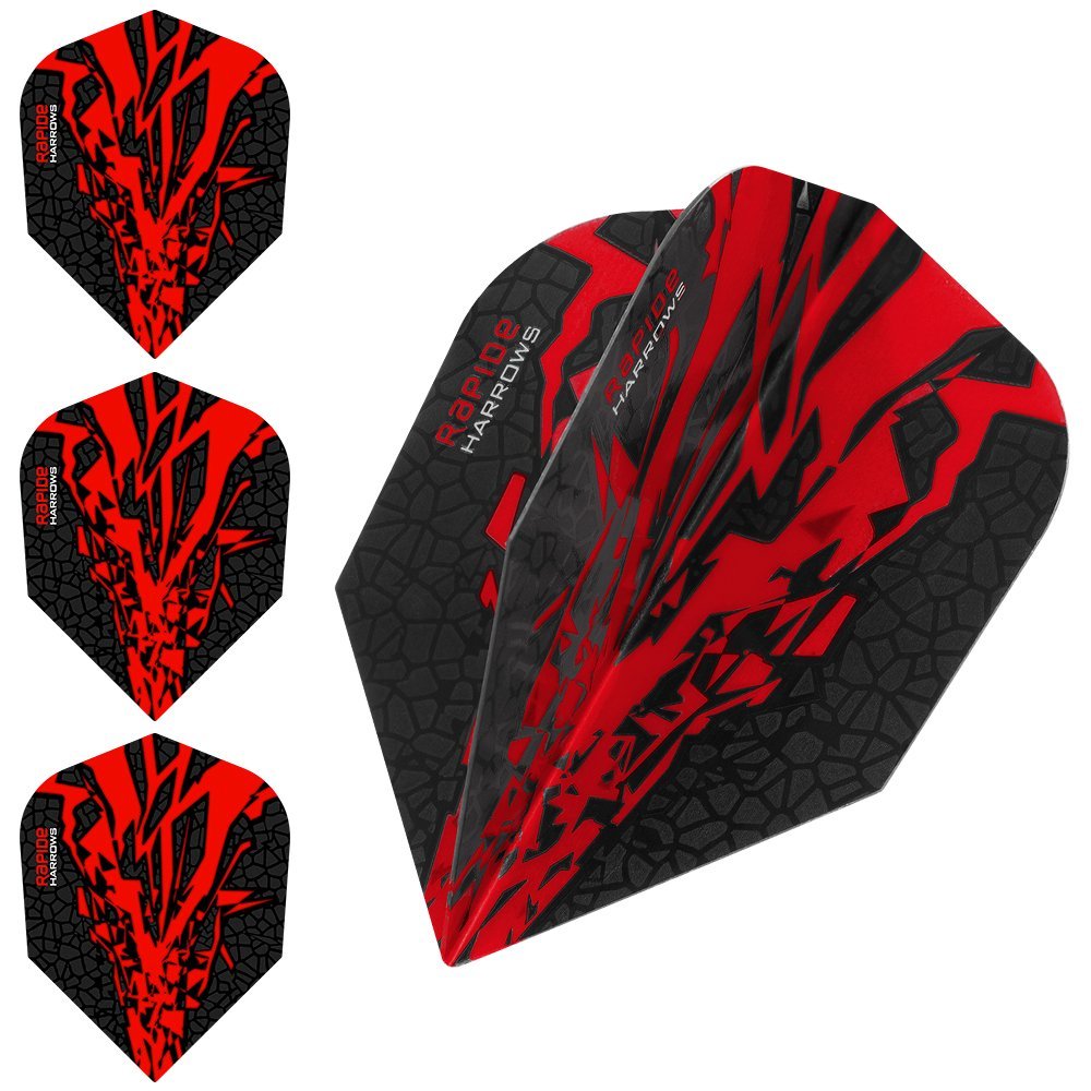 Harrows Rapide X Dart Flights - 100 Micron - Standard - 1 Set (3) (Red)