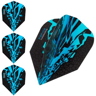 Harrows Rapide X Dart Flights - 100 Micron - Standard - 1 Set (3) (Aqua Blue)