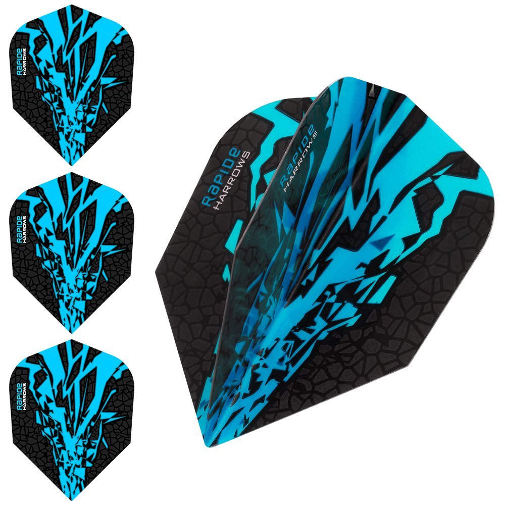 Harrows Rapide X Dart Flights - 100 Micron - Standard - 1 Set (3) (Aqua Blue)