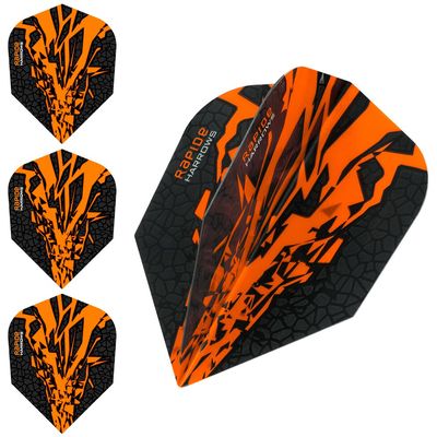 Harrows Rapide X Dart Flights - 100 Micron - Standard - 1 Set (3) (Orange)
