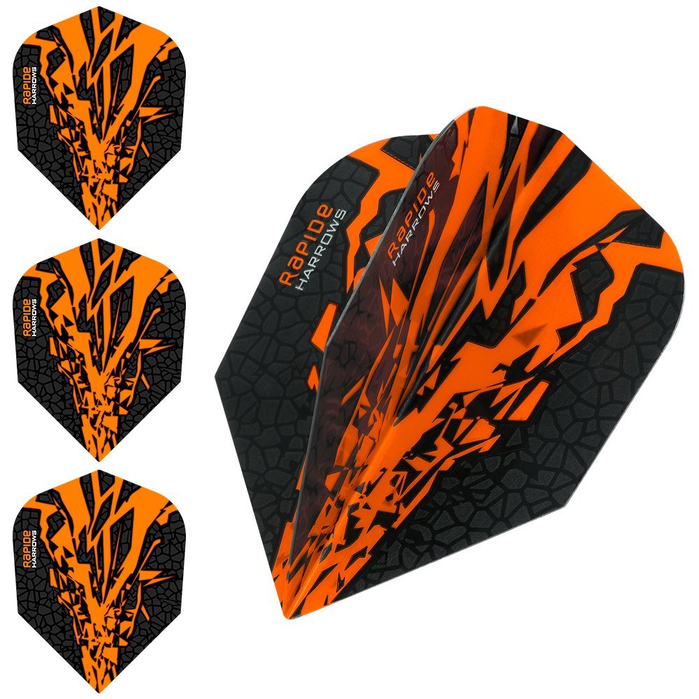 Harrows Rapide X Dart Flights - 100 Micron - Standard - 1 Set (3) (Orange)