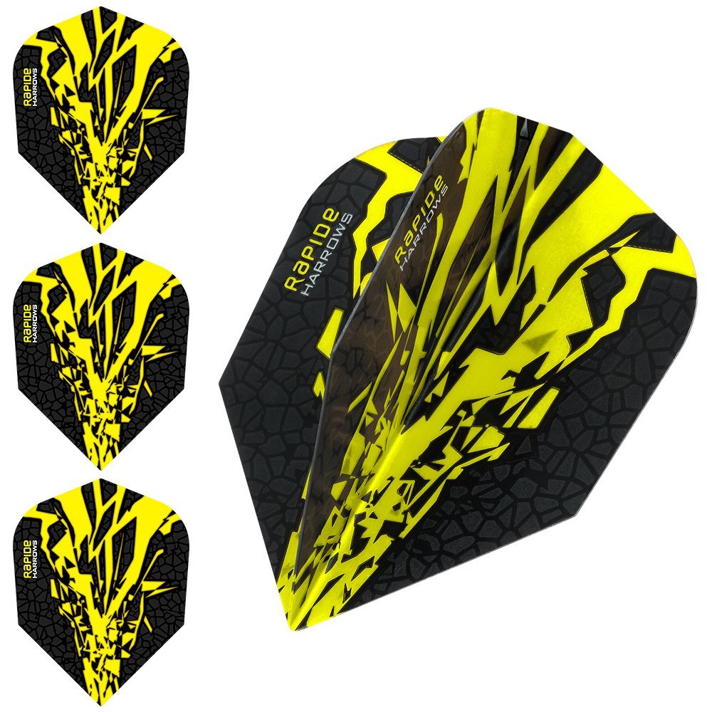 Harrows Rapide X Dart Flights - 100 Micron - Standard - 1 Set (3) (Yellow)