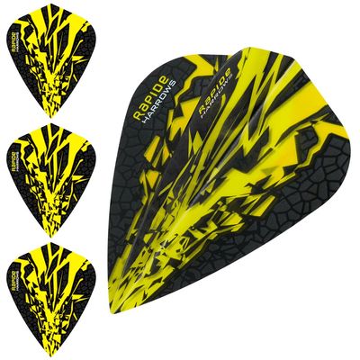 Harrows Rapide X Dart Flights - 100 Micron - Kite - 1 Set (3) (Yellow)