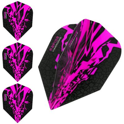 Harrows Rapide X Dart Flights - 100 Micron - Standard - 1 Set (3) (Pink)