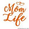 IOrn Mom Life Dual Heart Decal Vinyl Sticker Graphics|UR Impressions|for Cars Trucks SUV Vans Walls Windows Laptop|Intense Orange|5.5 X 4.4 Inch|URI305-IO view 1