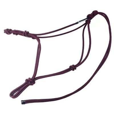 Knotty Girlz Horse Rope Training Halter - 4 Knot 1/4" Stiff Halter Cord - Used by Famous Trainers Multiple Sizes Multiple Colors (Burgundy, Small)