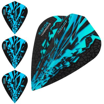 Harrows Rapide X Dart Flights - 100 Micron - Kite - 1 Set (3) (Aqua Blue)