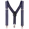 IWEMEK Kids Baby Boys First Birthday Cake Smash Outfit Adjustable Y Back Elastic Clip Suspenders Bowtie set Party Pre-tied Bloomers Royal Blue Stripe view 3