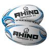 Rhino Tornado XV Rugby Ball, Size 4, White/Blue view 3