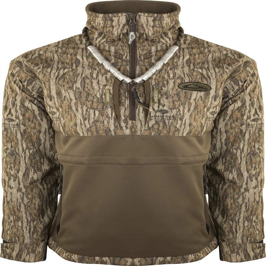Drake Waterfowl Guardian Flex 1/4 Zip Eqwader Wading Jacket Mossy Oak Bottomland Small
