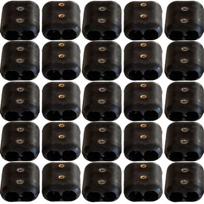5/8 Inch Double OT Reusable Rope Clamp Twenty Five (25) Pack (Black)