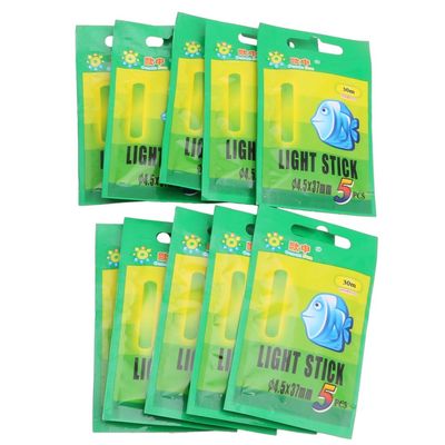 Wodwad 50pcs (10bags) 4.537mm Float Glow Stick Night Fishing Green Fluorescent Light