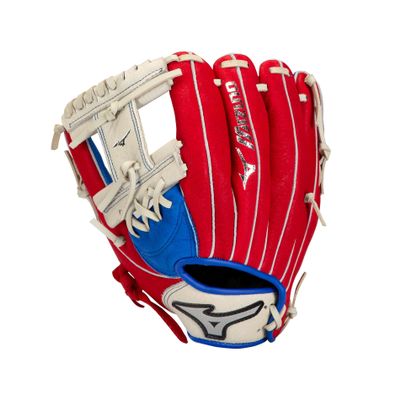 Mizuno Unisex-Youth, Prospect Baseball Gloves, Royal/Red|Deep 3 Web, 11"|All Positions|Ages 7-8