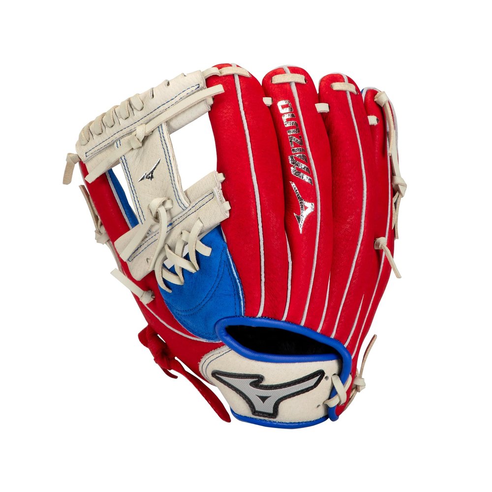 Mizuno Unisex-Youth, Prospect Baseball Gloves, Royal/Red|Deep 3 Web, 11"|All Positions|Ages 7-8