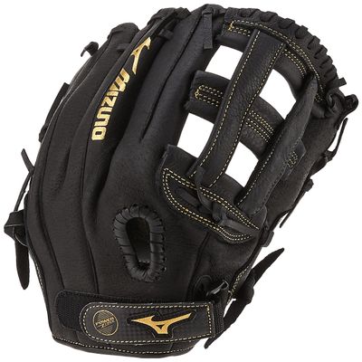 Mizuno unisex adult 12" Premier Series Slowpitch Softball Glove 12 , Black/Gold H Web, US