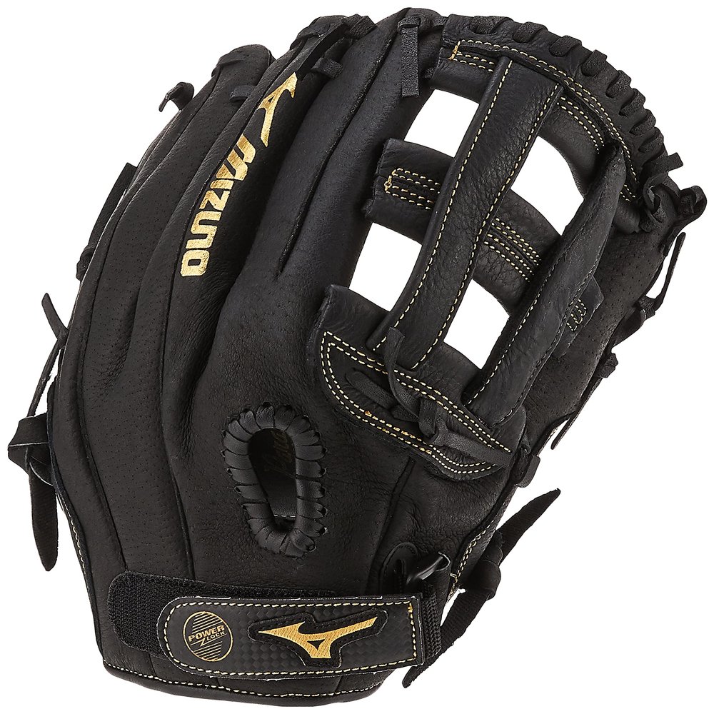 Mizuno unisex adult 12" Premier Series Slowpitch Softball Glove 12 , Black/Gold H Web, US