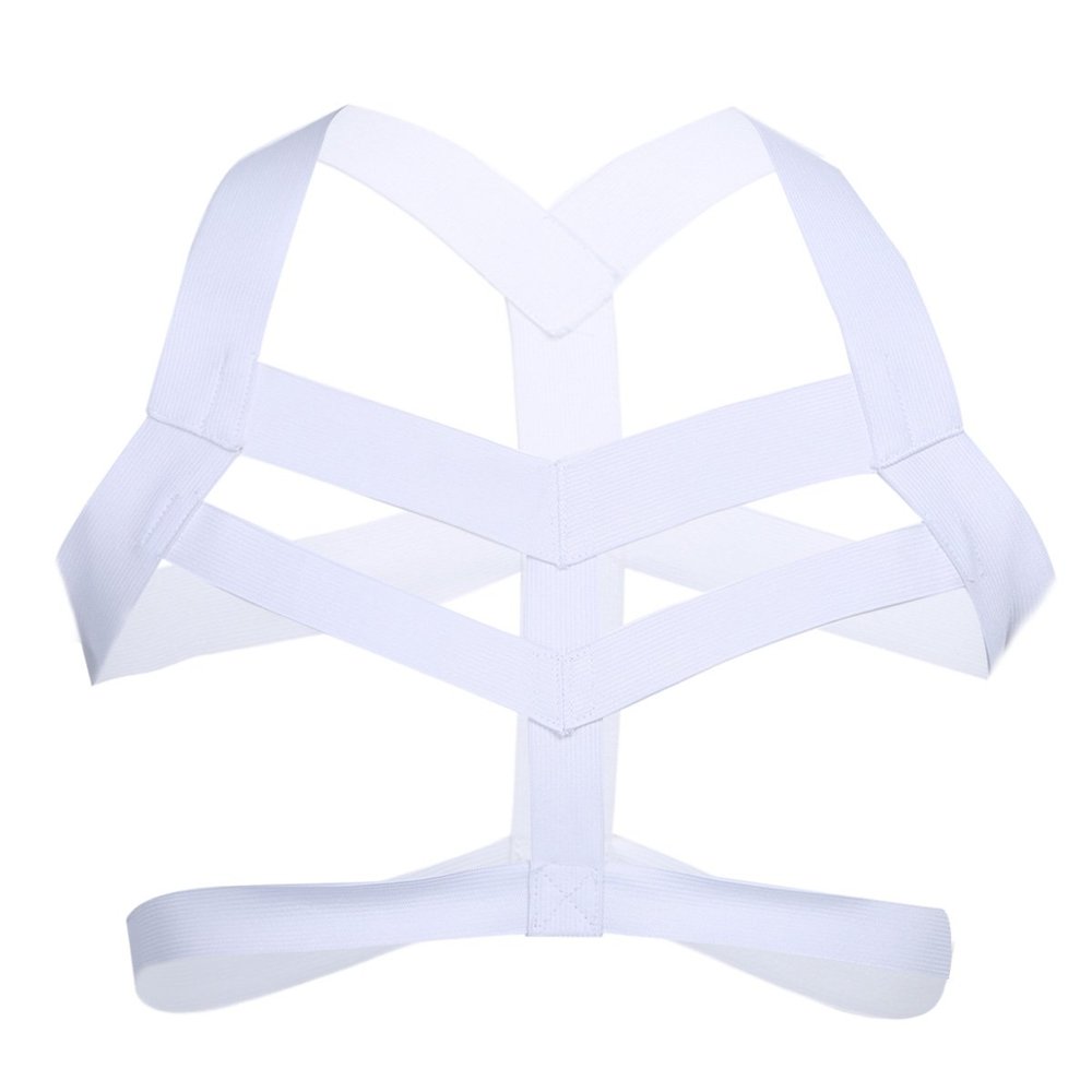 ACSUSS Men's Strong Nylon Body Chest Harness Club Wear Costumes Type A White One Size