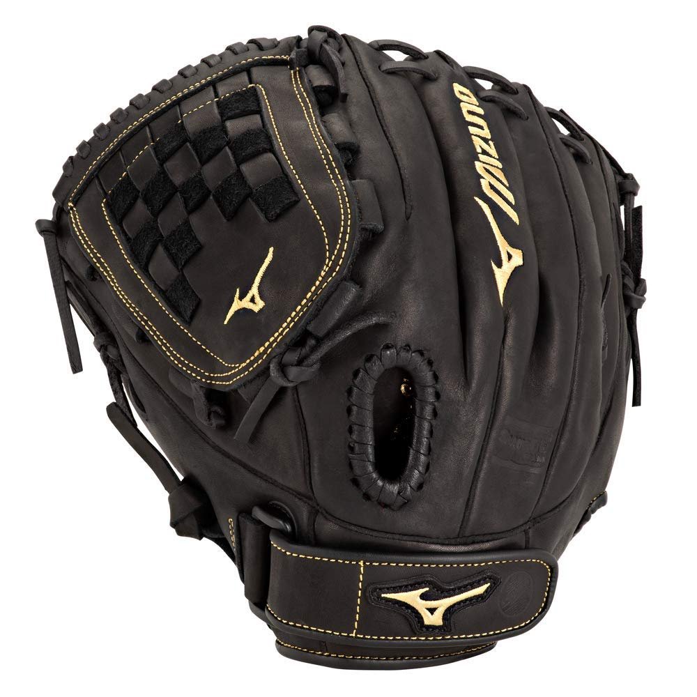 Mizuno GMVP1200PF3 MVP Prime Fastpitch Softball Gloves, 12", Left Hand Throw, Black Tartan Web