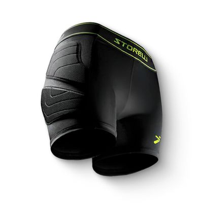 Storelli Womens BodyShield Impact Sliders 2, High-Impact Protection, Sweat-Wicking, UV-Resistant Athletic Undershorts for Soccer & Heavy-Duty Sports, Black, Large
