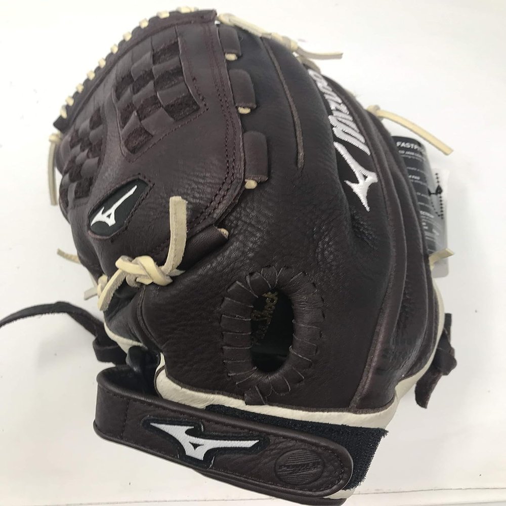 Mizuno Franchise Fastpitch Softball Glove Series, Coffee/Silver Trident Web, 12.5", Right (Left Hand Throw)