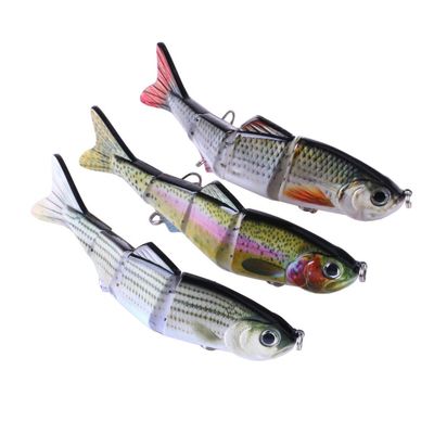 LENPABY Crank Bait,Wobbler Fish 3PCS 15cm/37.3g Multi Jointed Topwater Life-Like Trout Swimbait with Hooks Carp Pike Bass Fishing Tackle ToolFishing Bass Lures