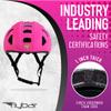 Flybar Kids Bike Helmet - Dual Certified Adjustable Dial, Skateboard Helmet, Roller Skating, Pogo, Electric Scooter, Snowboard, Youth and Toddler Helmet, Boys & Girls 3-14 (Pink,L) view 2