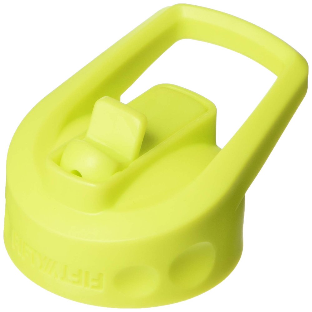Fifty/Fifty Straw Cap Lid for Wide Mouth Bottles, Lime Green, Straw Lid