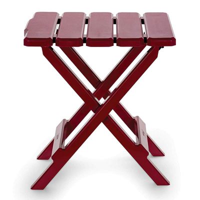 Camco 51684 Red Regular Adirondack Portable Outdoor Folding Side Table, Perfect for The Beach, Camping, Picnics, Cookouts and More, Weatherproof and Rust Resistant
