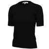 YEMAK Women's Knit Sweater Top  Half Sleeve Crewneck Basic Casual Classic Fit Lightweight Knitted Soft Pullover Tee MK3664-BLK-L view 1