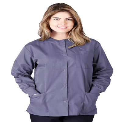 Natural Uniforms Warm Up Scrub Jacket-Charcoal-3X-Large