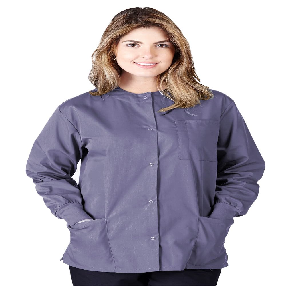 Natural Uniforms Warm Up Scrub Jacket-Charcoal-3X-Large