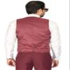 AZAR MAN Men's Slim Fit Dress Suit Vest 5 Button Adjustable Back Strap 48 Chest (XXLarge), Solid Burgundy view 4
