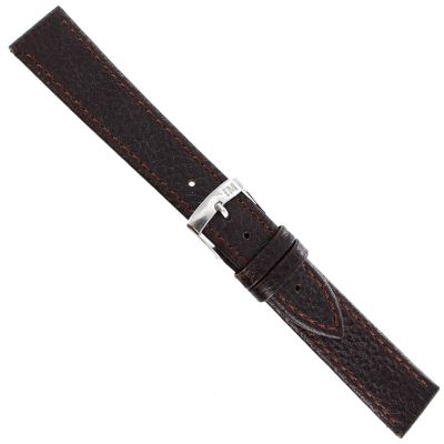 16mm Milano Brown Textured Genuine Italian Leather Stitched Watch Band XL 753