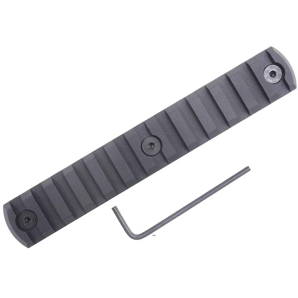 13 Slots Picatiny/Weaver Rail Section for KEYMOD Rail CNC Aluminum Black Anodized