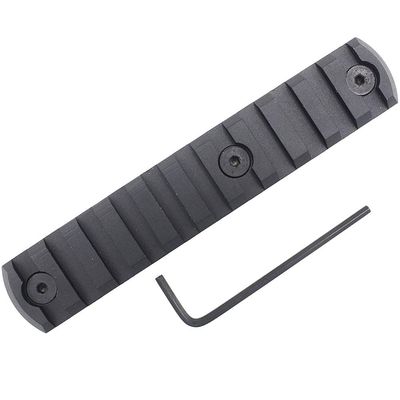 11 Slots Picatiny/Weaver Rail Section for KEYMOD Rail CNC Aluminum Black Anodized