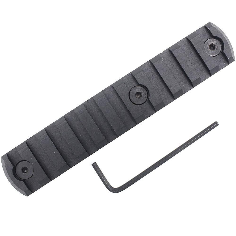 11 Slots Picatiny/Weaver Rail Section for KEYMOD Rail CNC Aluminum Black Anodized