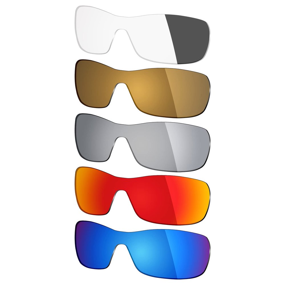 Mryok 5 Pair Polarized Replacement Lenses for Oakley Antix Sunglass - Ice Blue/Fire Red/Silver Titanium/Bronze Gold/Adapt Grey Photochromic