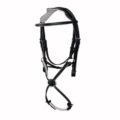 SIE EQUESTRIAN Designer Crown Figure 8 Fur Noseband Horse Leather Mexican Bridles White Padding (Havana, Full)