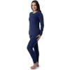 Fruit of The Loom Women's Fleece Lined Thermal Underwear Set Underwear, Indigo Ocean, Small view 4
