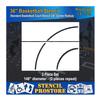 Athletic Marking Stencils - 36 inch Basketball Court Stencil Set - 36" and 72" Repeating Pieces - (2 Piece) - 1/8" (128 mil) - Pro-Grade view 1