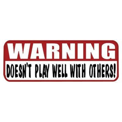 4 Pieces Warning - Doesnt Play Well with Others Hard Hat Sticker Decal, Helmet Label Rude Funny