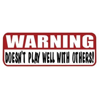 4 Pieces Warning - Doesnt Play Well with Others Hard Hat Sticker Decal, Helmet Label Rude Funny