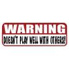 4 Pieces Warning - Doesnt Play Well with Others Hard Hat Sticker Decal, Helmet Label Rude Funny view 1
