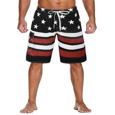 unitop Men's Board Shorts Swim Trunk Surfing Beach Board Shorts Black&Red-28