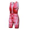 JPOJPO Cycling Jersey Mens Sleeveless Skinsuit Triathlon Swimsuit/Front Zip/Back Pocket Muscle XXL Red view 1