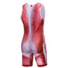 JPOJPO Cycling Jersey Mens Sleeveless Skinsuit Triathlon Swimsuit/Front Zip/Back Pocket Muscle XXL Red view 2