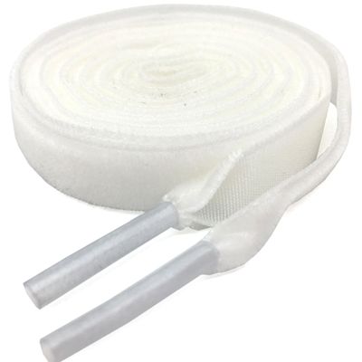 YJRVFINE Flat Velvet Shoe Laces: 1 Pair 31 Inch White Single Side Velour Shoelaces for Sneakers