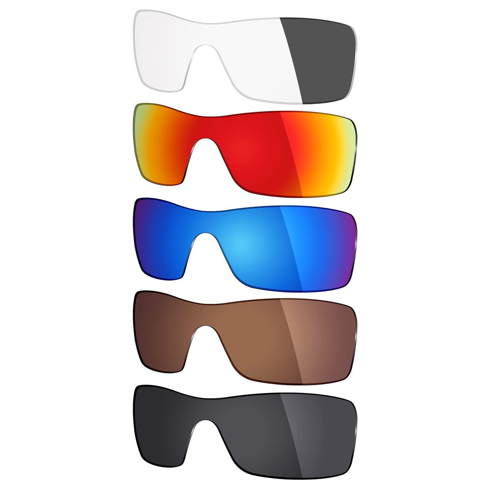 Mryok 5 Pair Polarized Replacement Lenses for Oakley Batwolf Sunglass - Stealth Black/Bronze Brown/Ice Blue/Fire Red/Adapt Grey Photochromic