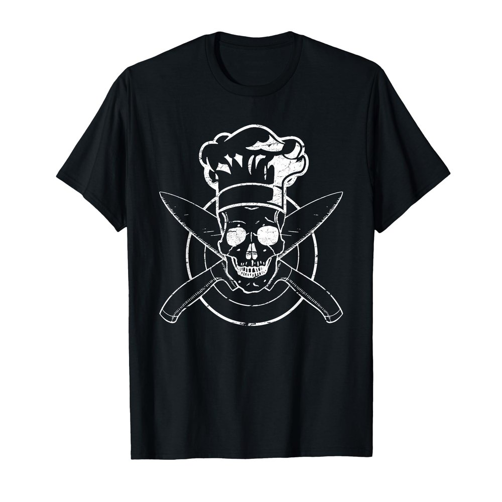 Chef Shirt Skull Chef's Hat Cooking BBQ Grilling Tee Gift T-Shirt