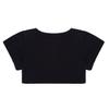 ACSUSS Women's Yes Daddy Printed Short Sleeve O Neck Crop Tops Cotton Short T-Shirts Black One Size view 4